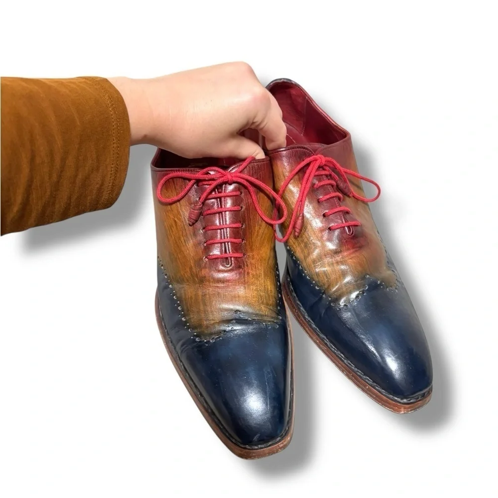 Paul Parkman Multicolor Leather Oxford Shoes